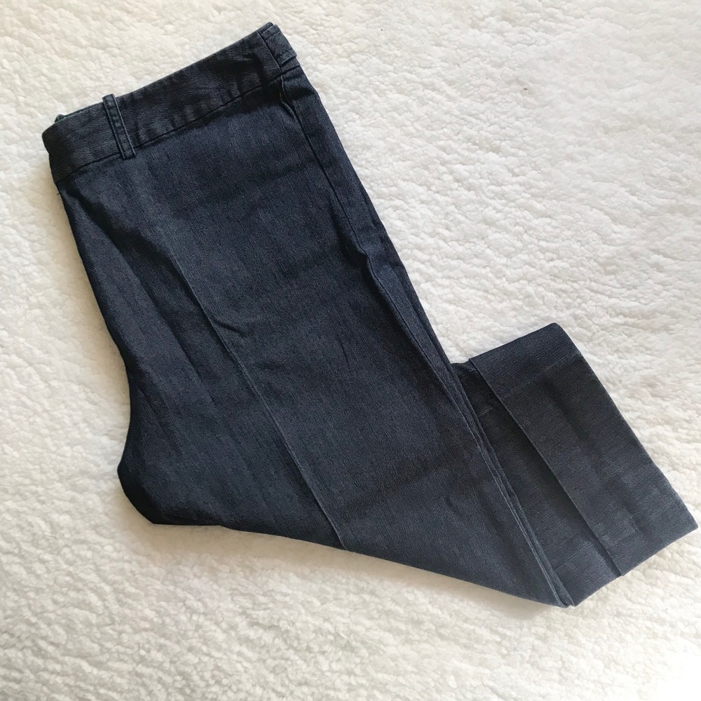 Stretchy dark denim cropped jeans